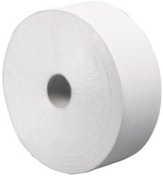 Abena Papier toaletowy Jumborolka, neutralny, 1-warstwowy, Midi, 600m x 9cm, Ø27cm, biały, papier z recyklingu - (6 rolek w kartonie) (5703538134180)