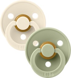 MAM BABY Smoczek BIBS 2 pak LATEX rozmiar 2 anatomiczny kość słoniowa/szałwia (2211416) (BIB000087)