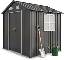 Heckermann Domek narzędziowy ogrodowy 5m2 Metalowa szopa na narzędzia do ogrodu S0606A-1717M