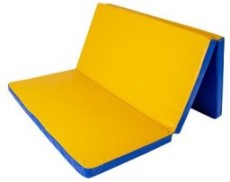 Gamma Materac gimnastyczny 150 x 100 x 8 cm składany 3-częściowy niebiesko-żółty