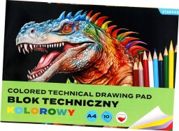 Starpak Blok techniczny Dinozaur kolorowy A4 10 kartek