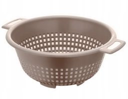 Altom Cedzak durszlak okrągły plastikowy z uchwytami beżowy 24 cm