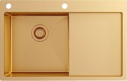 Zlewozmywak Aquasanita TERRA101N-L-G (nano) stalowy, złoty, z powłoką nano