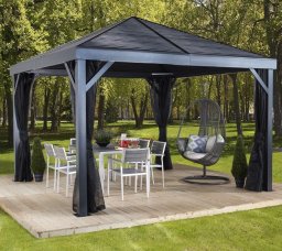 SOJAG Pawilon Aluminiowy South Beach 12x12 z moskitierą szara 363x363x310 cm (SJ05500)
