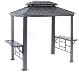 SOJAG Aluminiowy Pawilion grill Messina z wylotem dymu 6x8 szary 179x292x262 cm (SJ00500)