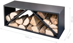 Westmann Stalowy stojak na drewno opałowe czarny 104x35x40cm (WMLG983S)