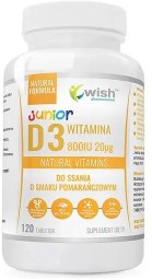MYVITA WISH_Witamina D3 800IU 20mcg Junior suplement diety 120 tabletek do ssania (5903351712743)