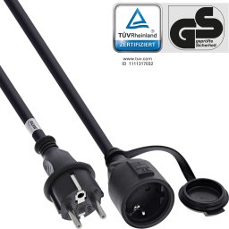 Alcasa InLine® Przedłużacz z uziemieniem, Outdoor IP44, Ochrona przed dotykiem, 15m