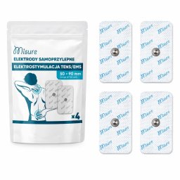 Misure Elektrody żelowe samoprzylepne do elektrostymulacji TENS/EMS 50x90 mm SNAP 3,5 mm 32 szt. (Misure Elektrody 50x90 SNAP 3,5 mm)