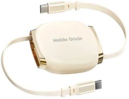 Kabel USB Mobile Origin 100W Retractable Cable Box USB-C to USB-C CB7 Beige (MO-CB7-BG)