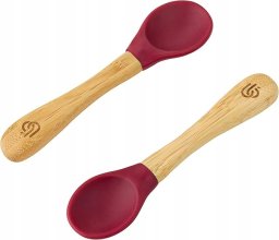 I CAN SPOON Łyżeczki silikonowe z bambusem 2szt bezpieczne miękkie antybakteryjne