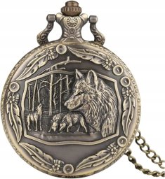 Joalis Mini kości DND Metalowe z etui na zegarek wilk
