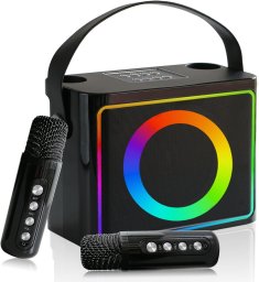 Wieża AMT Zestaw do karaoke Głośnik i 2 mikrofony HIFI RGB 219D
