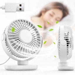 Wentylator Topk Wiatrak USB Cichy mini wentylator biurkowy chłodzenie TOPK K62C biały