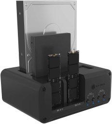 Stacja dokująca Icy Box 4-bay Stacja dokująca dla 2x M.2 NVME i 2x 2,5"/3,5" HDD/SSD w trybie pojedynczym, Host USB 3.2 Gen 2, 10 Gbps (Club Case 2925)