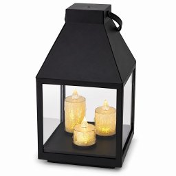 Saska Garden Latarnia lampion LED 25CM 3 świece Saska Gift & Decor