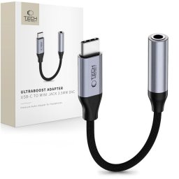 Adapter AV Tech-Protect ULTRABOOST ADAPTER USB-C TO MINI JACK 3.5MM DAC IRON GREY (5906302324620)