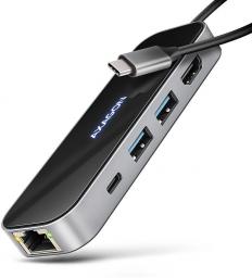 HUB USB Axagon HMC-6GLN 1x RJ-45 1x USB-C 1x USB-C PD 1x HDMI + 2x USB-A 3.0 3.1 Gen1 (HMC-6GLN) [outlet]