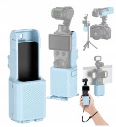 JJC Etui uchwyt magnetyczny 2w1 obudowa ochronna do DJI Osmo Pocket 4 / 3 / PC-OP4H Blue / Niebieski (SB12031)