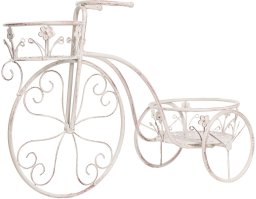 Beliani Kwietnik WILDROSE Metal 66 cm Złamana biel