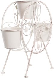 Beliani Kwietnik CROWBERRY 43 cm Metal Złamana biel