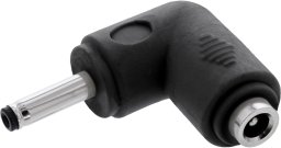 Delock InLine® DC Adapter, 3,5 x 1,35 mm, wtyk/gniazdo, kątowy, czarny