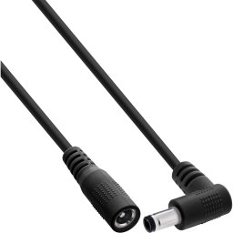Schneider Electric InLine® DC kabel przedłużający, wtyk kątowy, 5,5 x 2,1 mm, czarny, 1 m