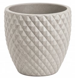 Polnix Doniczka ceramiczna osłonka okrągła tłoczenia beżowa 47cm