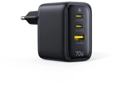 Ładowarka Baseus Sieciowa EnerFill FE22 70W 2 x USB-C + USB-A - czarna (6942521209712)