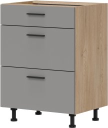 BogFran Szafka dolna z szufladami 60 cm kuchenna PATI PK18/PF18 Jasny Grafit (BF-PF18 JG KPL)