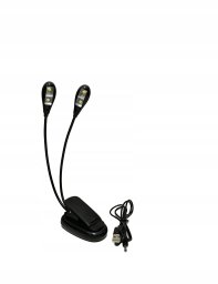 Lampka USB Bounn podwójna LED nocna z klipsem na ksiÄ Å¼kÄ USB czarna (JBL088)