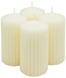 Donau Home Świeca słupek ryflowana Standard, 60x100mm, 4 szt., kremowa (45343414-43)