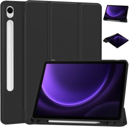 Etui na tablet 4kom.pl Smart Pencil do Samsung Galaxy Tab S9 SM X716 S9 FE S10 FE Lite, czarne - ochronne