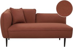 Beliani Szezlong boucle lewostronny ciemnoczerwony CHEVANNES
