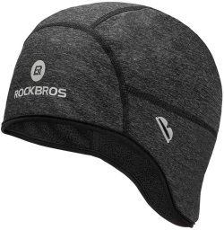RockBros Czapka rowerowa Dala zimowa pod kask z otworami na okulary - szara