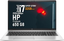 Laptop poleasingowy HP HP Probook 650 G8 i7-1185G7 32GB 1TB SSD 15,6" IPS Win11 Pro Biznesowy Metalowy