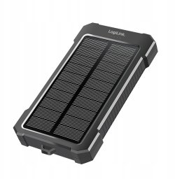 Powerbank LogiLink Solar-Powerbank 10000 mAh 20W, 2x USB-A, 1x USB-C, czarny (PA0390)