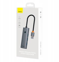 HUB USB Baseus USB-A UltraJoy Series 4xUSB-A 3.0 1xUSB-C 5V - szary (6932172653347)