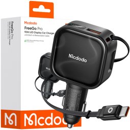 Ładowarka Mcdodo Szybka ładowarka samochodowa 3X USB USB-C 93W LED kabel zwijany 1M