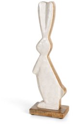 Dekoracja świąteczna Eurofirany Drewniany zajączek wielkanocny 10x32 cm mała figurka