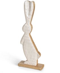 Dekoracja świąteczna Eurofirany Drewniana figurka zajączka 17x42 cm wielkanocna duża