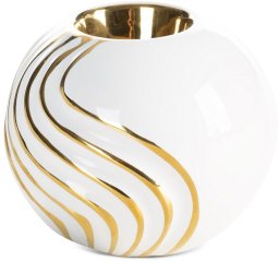 Eurofirany Świecznik ceramiczny ESTELA 10 cm okrągły biały