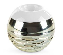 Eurofirany Świecznik ceramiczny DOLY 10 cm biały okrągła podstawa