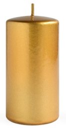 Mondex Świeca opal met połysk walec mały 7XH10CM parafinowa złota