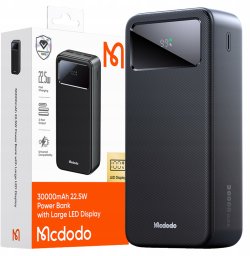 Powerbank Mcdodo Duży powerbank 30000 MAH szybkie ładowanie 3 X USB-C USB-A czarny
