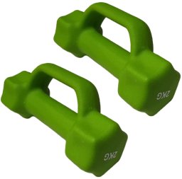 Spartan Hantelki Neoprenowe Sześciokątne 2x2 kg Hantle Fitness Aerobik Ruch (Spa_1694)