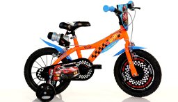 Kubisport Rowerek dziecięcy 14 cali Hot Wheels pomarańczowy hamulec Dino Bikes (Kub_05-CSK5143K/HW)