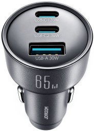 Ładowarka Joyroom Samochodowa 65W 2x USB-C + USB-A - ciemnoszara (JR-CCN19)