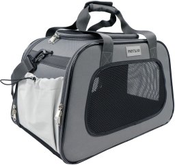 Mersjo Explorer transporter dla psa i kota do 8 kg, 31 x 49 x 28 cm, szary, 3 wejścia, miękka mata