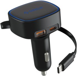 Ładowarka Orico 66W, z wbudowanym zwijanym kablem USB-C (FC-66-1A2C-BK-EP)